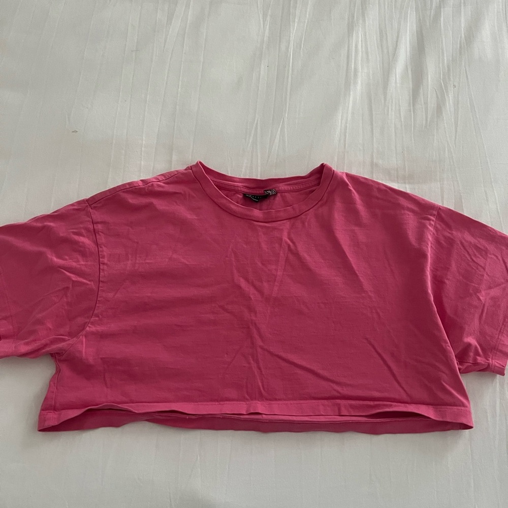 ASOS Petite Pink Boxy Crop T-Shirt